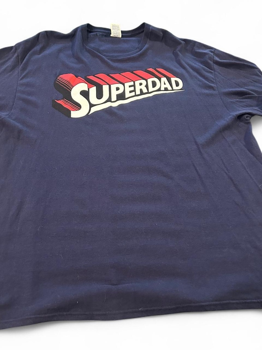 Delta Pro Weight Navy Blue "SUPERDAD" Graphic T-shirt, Size 2XL, New